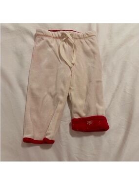 Pleaser Red and Cream Infant Fleece Pants